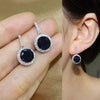 Women's Luxury Round Copper Zircon Inlaid Geometric Earrings