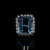 Women's Luxury Simulation Topa Sapphire Ring Copper Geometric Zircon