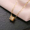 Women's Luxury Small Waist Titanium Steel Necklace With Geometric Design And Diamond Treatment