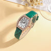 Women's Luxury Snakeshaped Alloy Bracelet Set Fashion Square Dial Jewelry Buckle Rose Gold Buckle