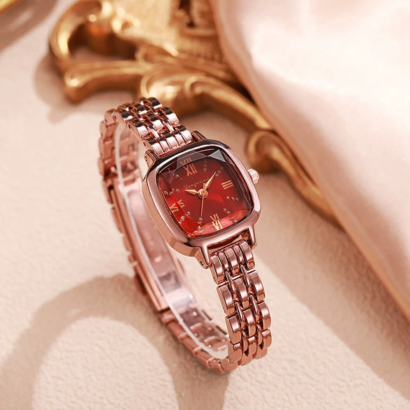 Women's Luxury Square Dial Steel Band Watch Fashion And Simple Design