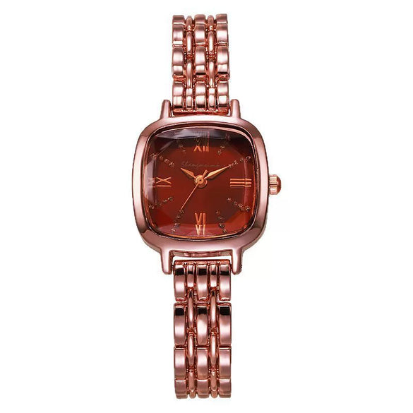 Women's Luxury Square Dial Steel Band Watch Fashion And Simple Design