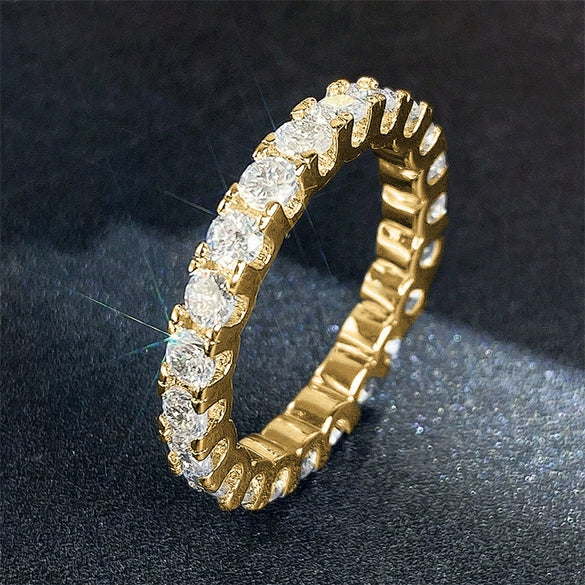 Women's Luxury Zircon Ring Copper Platinum Plated Geometric Simple Style