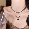 Women's Maillard Style Geometric Alloy Stacked Pendant Necklace With Electroplating