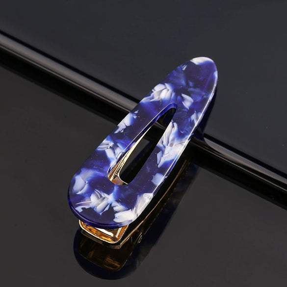 Women's Marble Acetate Hair Clip Set Sculpted Leopard Print Geometric Side Clips For Hair Accessories