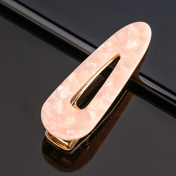 Women's Marble Acetate Hair Clip Set Sculpted Leopard Print Geometric Side Clips For Hair Accessories