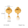 Women's Marine Stainless Steel Earrings With Crab Starfish Scallop Shapes And Electroplating Design