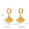 Women's Marine Stainless Steel Earrings With Crab Starfish Scallop Shapes And Electroplating Design