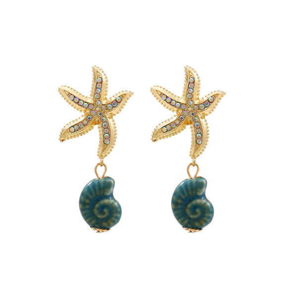 Women's Marine Style Resin And Zinc Alloy Geometric Earrings With Electroplating