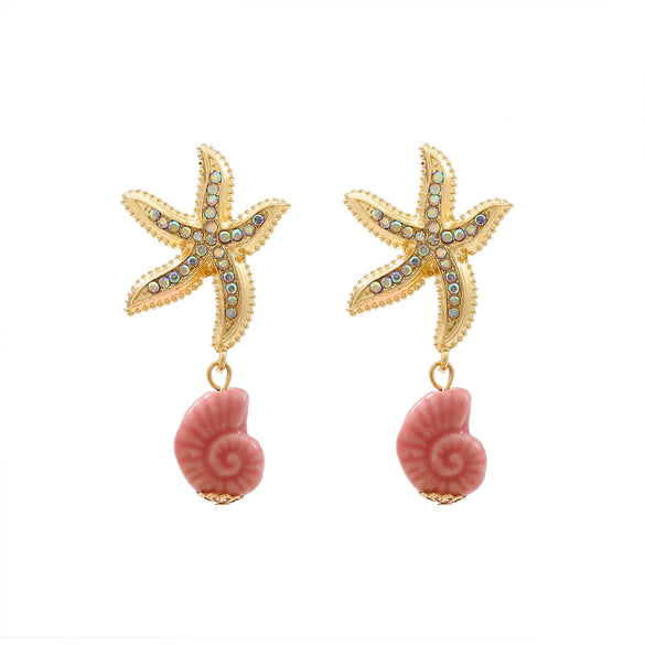 Women's Marine Style Resin And Zinc Alloy Geometric Earrings With Electroplating