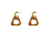 Women's Matte Acrylic Geometric Triangle Hollow Earrings With Electroplated Finish Minimalist Fashion Jewelry