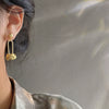 Women's Matte Copper Geometric Knotted Earrings With Electroplated Finish Elegant Creative Personality Jewelry