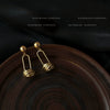 Women's Matte Copper Geometric Knotted Earrings With Electroplated Finish Elegant Creative Personality Jewelry