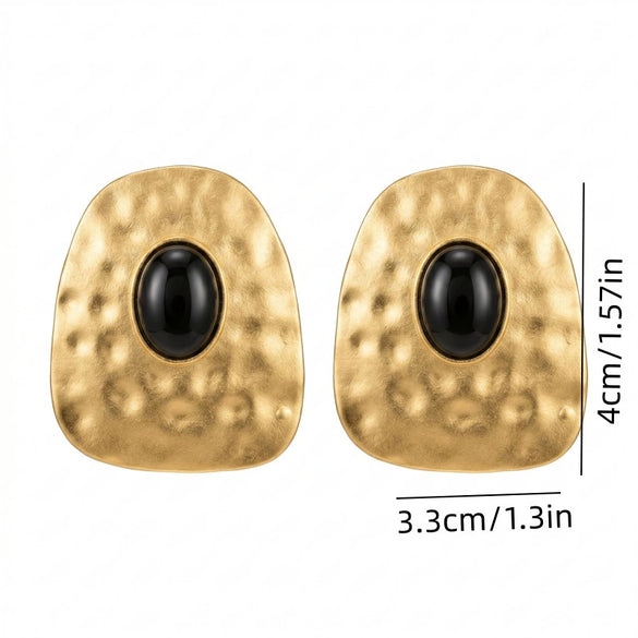 Women's Matte Geometric Alloy Earrings With Copper Ear Posts Irregular Electroplated Highend Fashion Jewelry