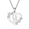 Women's Metal Alloy Necklace With Heart Flower Cut Out And Letters Pattern Electroplated O Word Chain