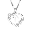 Women's Metal Alloy Necklace With Heart Flower Cut Out And Letters Pattern Electroplated O Word Chain