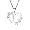 Women's Metal Alloy Necklace With Heart Flower Cut Out And Letters Pattern Electroplated O Word Chain