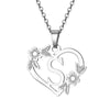 Women's Metal Alloy Necklace With Heart Flower Cut Out And Letters Pattern Electroplated O Word Chain