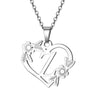 Women's Metal Alloy Necklace With Heart Flower Cut Out And Letters Pattern Electroplated O Word Chain