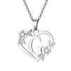 Women's Metal Alloy Necklace With Heart Flower Cut Out And Letters Pattern Electroplated O Word Chain