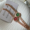 Women's Metal Alloy Round Dial Diamond Bracelet Watch Fashionable Style