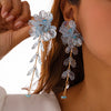 Women's Metal And Plastic Flower Clavicle Necklace And Earrings