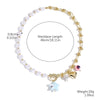 Women's Metal And Porcelain Heart Shape Love Pendant Clavicle Chain Necklace With Electroplating
