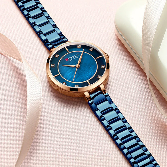 Women's Metal And Stainless Steel Round Fashion Waterproof Watch