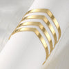 Women's Metal Bracelet Exaggerated Tribal Style Opening Carving Pattern Electroplated