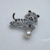 Women's Metal Brooch Accessories With Freshwater Real Pearls And Diamond Design Minimalist Style