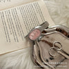 Women's Metal Case Ordinary Glass Mirror Oval Dial Retro Artistic Golden Steel Strap Watch