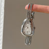Women's Metal Case Quartz Watch With Snake Head Design And Tassel Chain Medieval Style