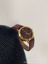 Women's Metal Case Square Dial Imitation Leather Strap Quartz Fashion Watch
