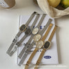 Women's Metal Chain And Stainless Steel Strap Watch With Oval Dial And Pointer Type Compact And Fashion Style
