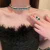 Women's Metal Clavicle Chain Jewelry With Diamondencrusted Water Drop Tassel And Zircon Pendant Natural Style