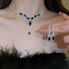 Women's Metal Clavicle Chain Jewelry With Diamondencrusted Water Drop Tassel And Zircon Pendant Natural Style