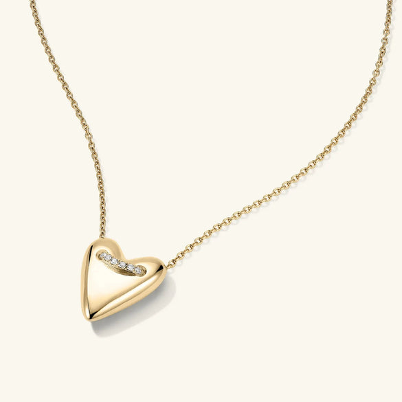 Women's Metal Copper And Titanium Steel Heartshaped Love Pendant Ochain Necklace Simple Ins Style