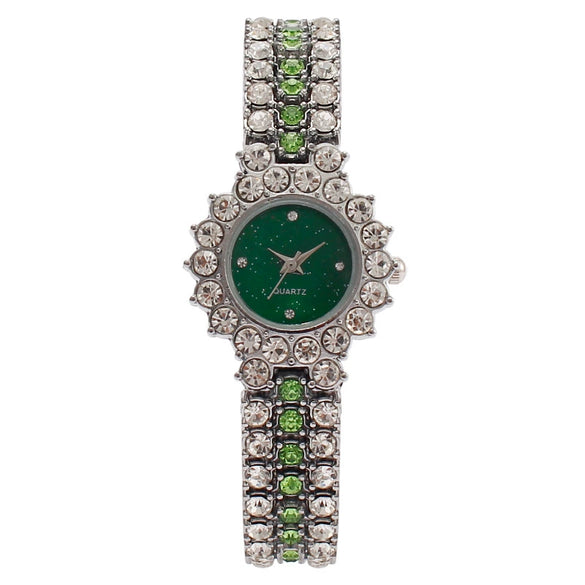Women's Metal Copper Buckle Fashion Diamond Quartz Round Dial Watch