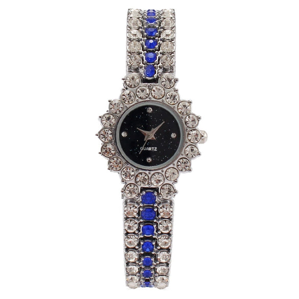Women's Metal Copper Buckle Fashion Diamond Quartz Round Dial Watch