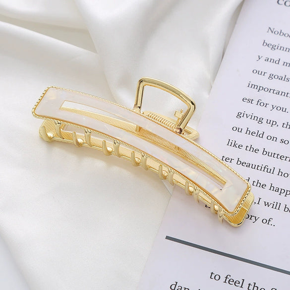 Women's Metal Electroplated Back Of Head Hair Grab Clip Headwear