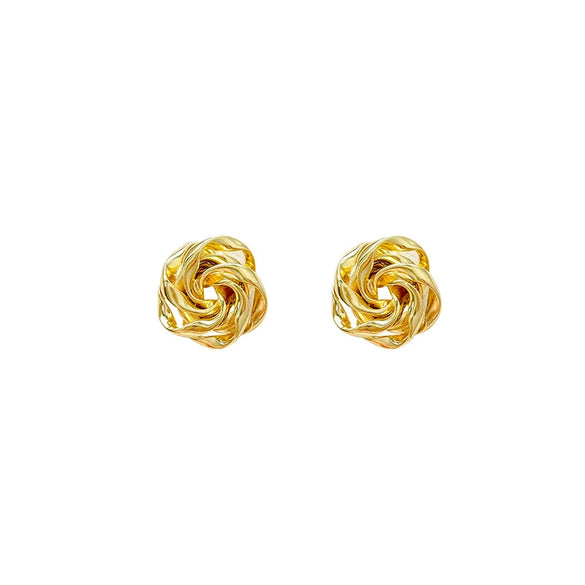 Women's Metal Electroplated Hollow Flower Stud Earrings