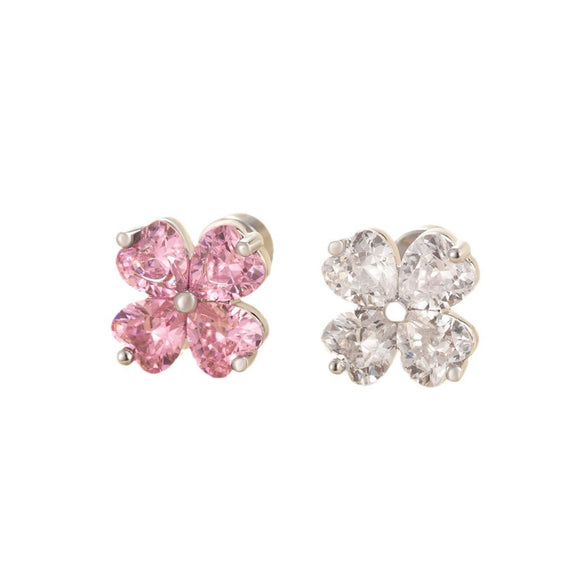 Women's Metal Electroplated Sweet Love Lucky Grass Style Ear Nail