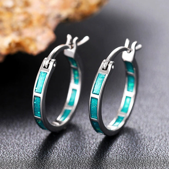 Women's Metal Electroplating Geometric Design Casual Earrings With Imitation Moonstone