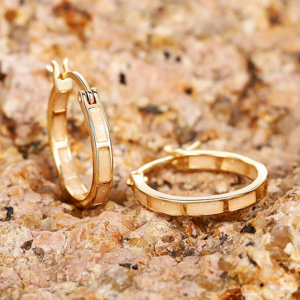 Women's Metal Electroplating Geometric Design Casual Earrings With Imitation Moonstone