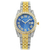Women's Metal Fashion Watch With Roman Pattern And Round Dial