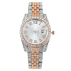 Women's Metal Fashion Watch With Roman Pattern And Round Dial