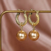 Women's Metal Faux Pearl Geometric Copper Earrings