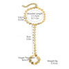 Women's Metal Finger Bracelet With Bow Drop Shape And Geometric Pattern Electroplated