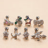 Women's Metal Fivepointed Star Bow Heart Electroplated Earrings