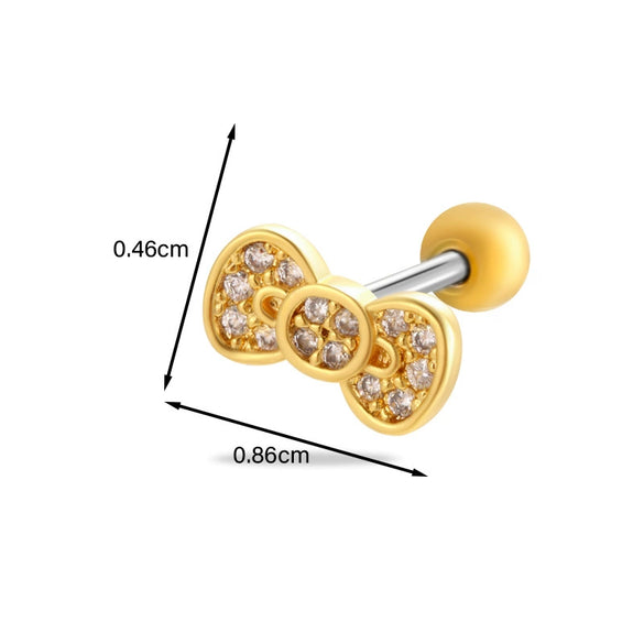 Women's Metal Fivepointed Star Bow Heart Electroplated Earrings
